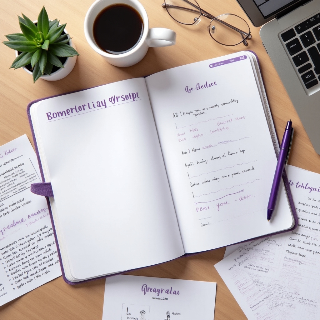 Materijali za radionicu raspoređeni na stolu za sesiju poslovnog planiranja